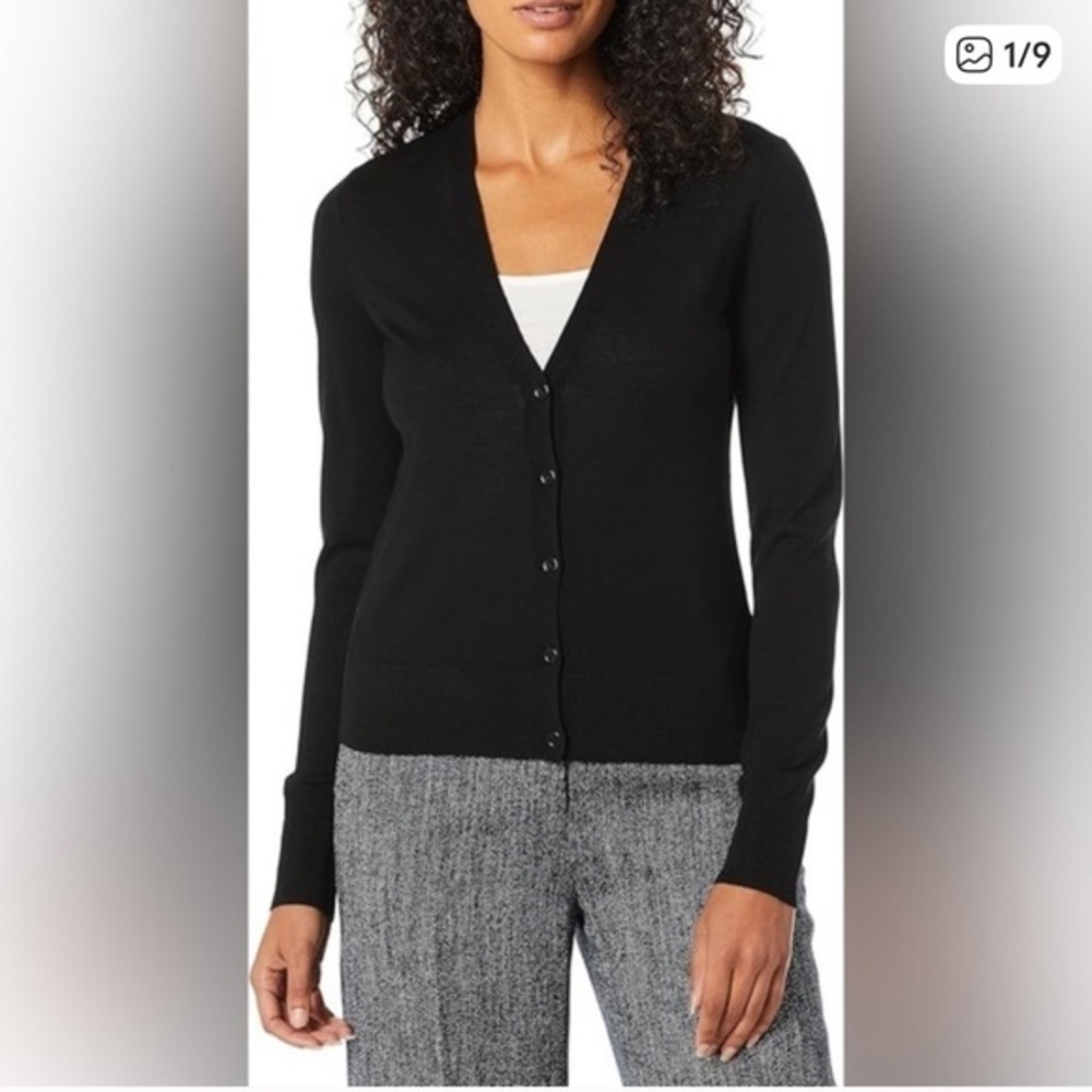 Theory preen Black V-Neck Wool Sweater